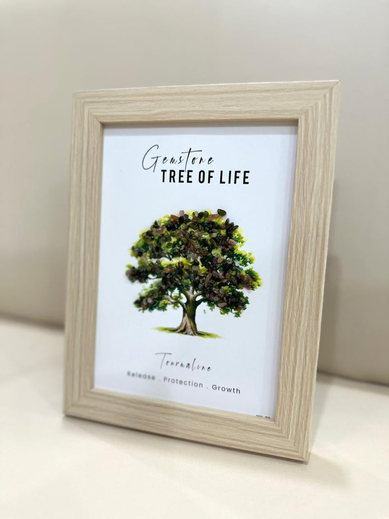 Tourmaline Gemstone Tree Frame