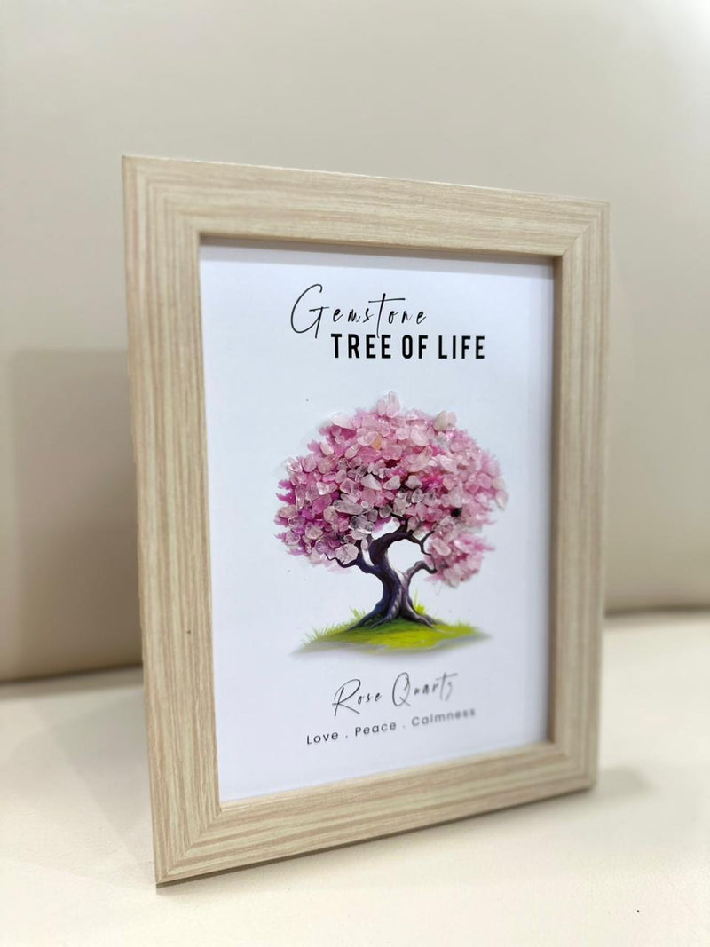 Rose Quartz Gemstone Tree Frame