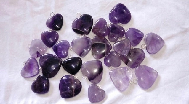 Amethyst Puff Heart Pendant