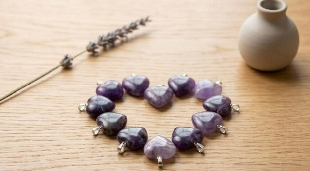 Amethyst Puff Heart Pendant