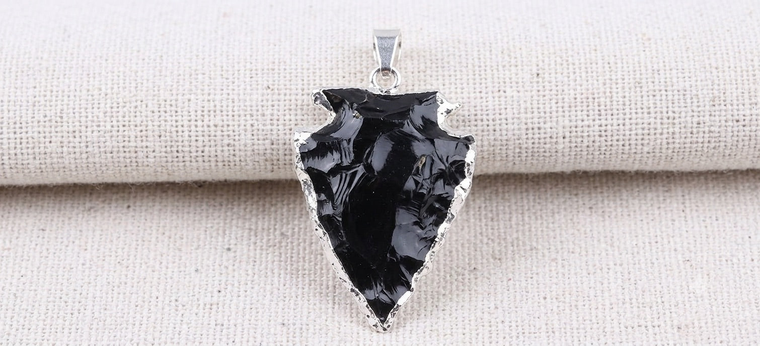 Black Obsidian Arrowhead Pendant