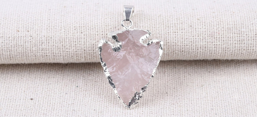 Rose Quartz Arrowhead Pendant