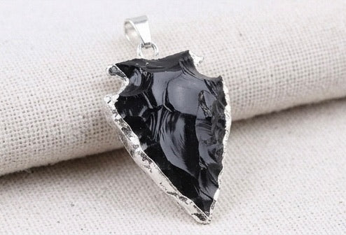 Black Obsidian Arrowhead Pendant
