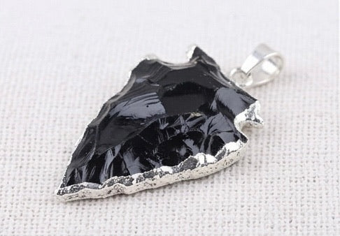 Black Obsidian Arrowhead Pendant