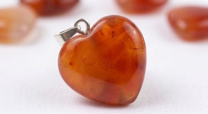 Carnelian Pub Heart Pendant